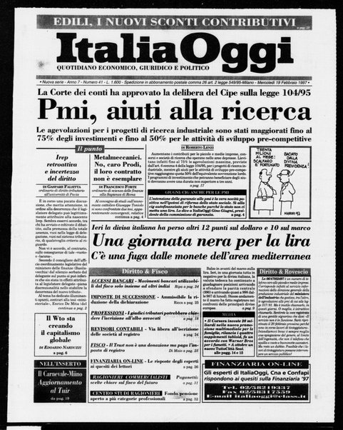 Italia oggi : quotidiano di economia finanza e politica